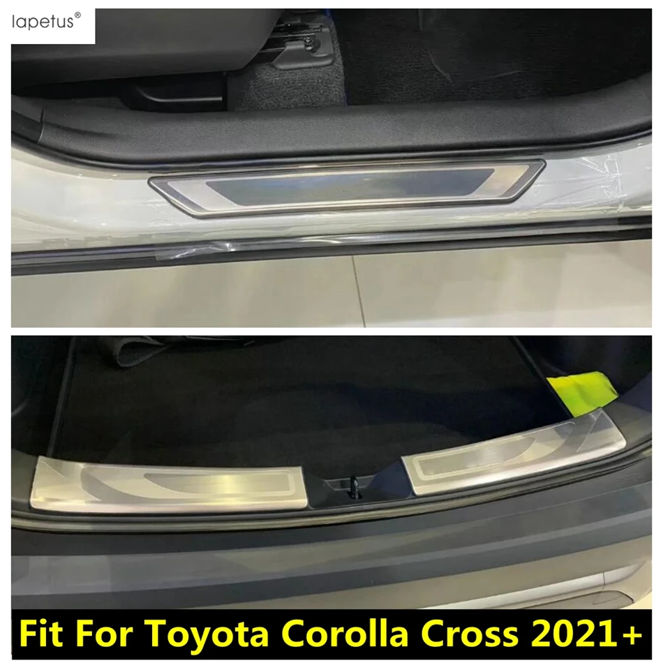 

Rear Trunk Door Sill Scuff Plate Guard Protect Cover Trim For Toyota Corolla Cross XG10 2021 - 2024 Stainless Steel Accessories