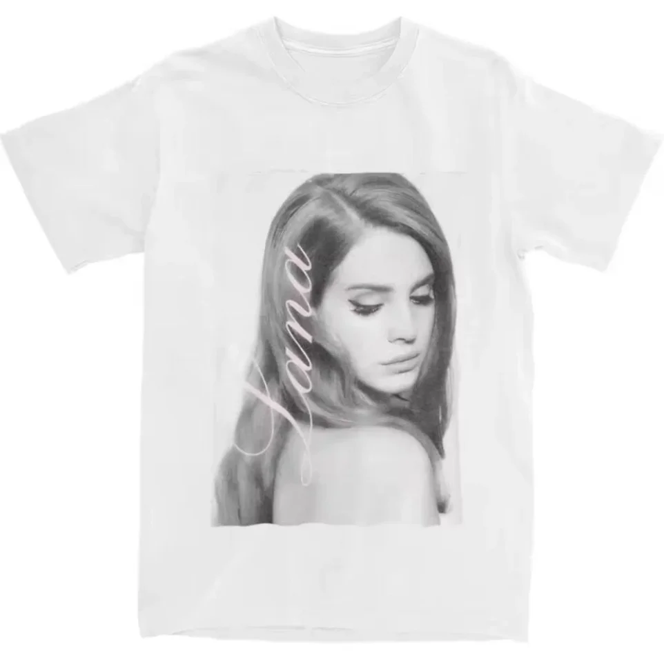 

Summer Cotton Ladies Vintage Singer Album Print 100_ Cotton T-shirt Clothing Lana Del Rey Men's Print T-shirt