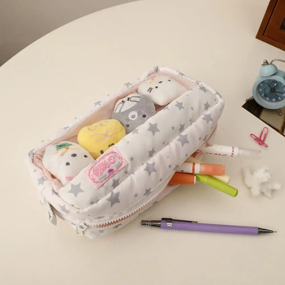 الإبداعية ستار نمط يده حقيبة القلم مع الدمى متعددة الوظائف حقيبة أدوات مكتبية سعة كبيرة صندوق القلم هدية #3