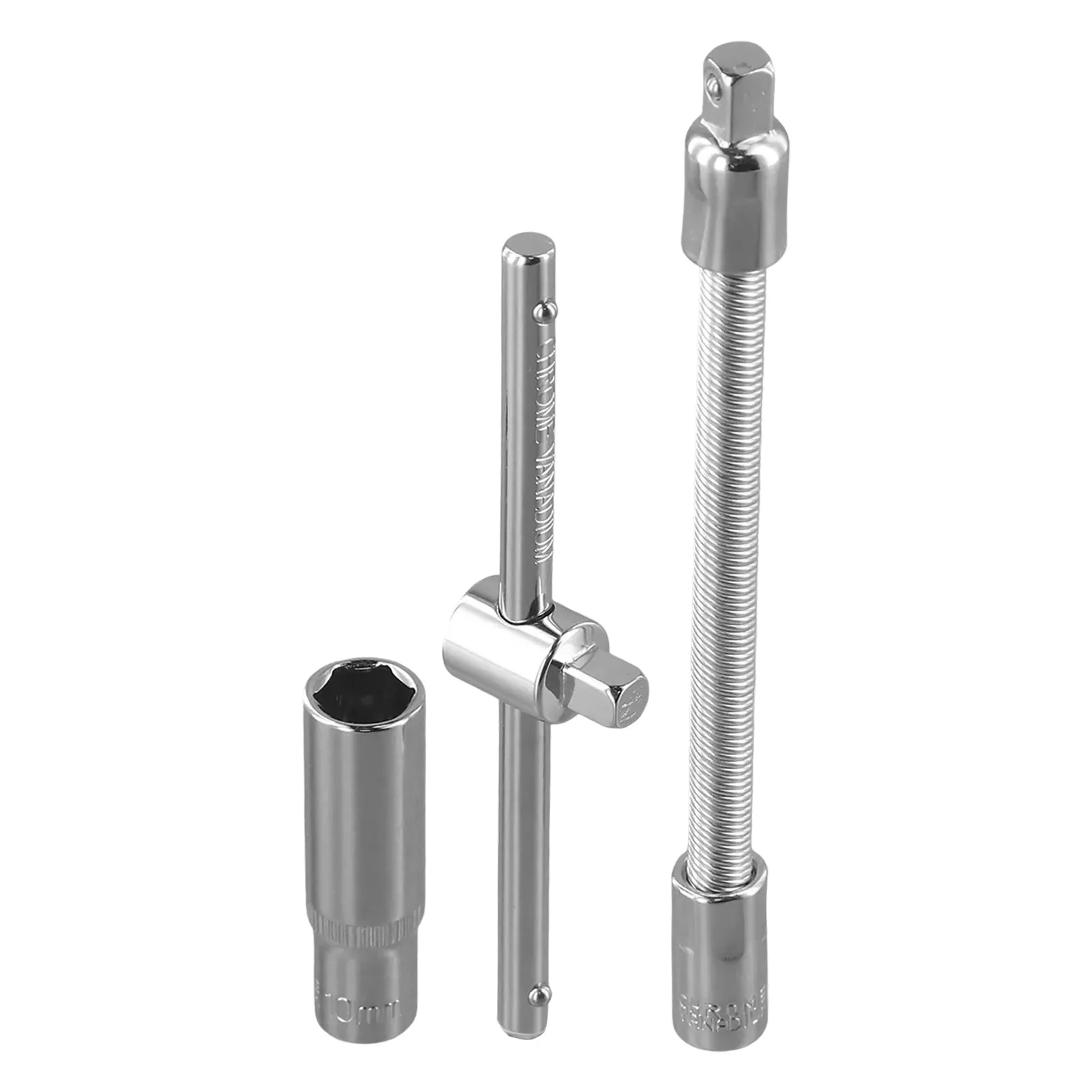 Chrome Plated Extension Bar Set 34pcs Ratchet Socket Extenders for Easy Access to Hard to Reach Fasteners in Tight Workspaces