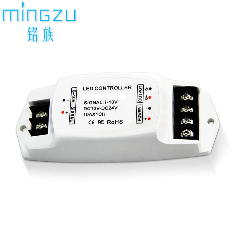 LED dimmen Driver 1-10V signaaldimmercontroller 1-kanaals LED-strip lichthelderheidsaanpassing LED-tape licht Dimmerregeling