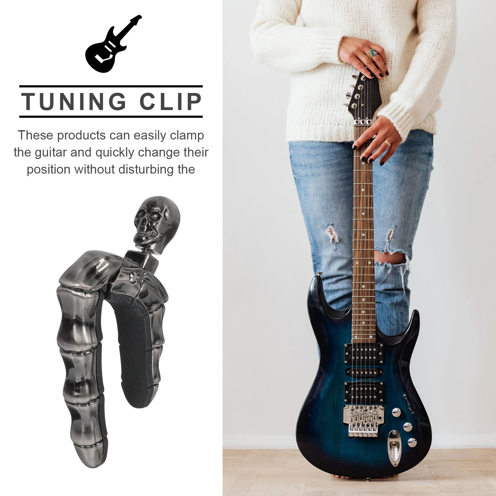 

1pcs Guitar Capo Professional Accessory Skull Clip Durable Stylish Multi function Guitar Parts Accessories Practical Functions