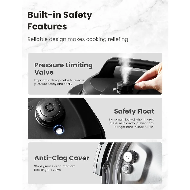 COMFEE’ 16-in-1 8Qt Electric Pressure Cooker, Non-Stick Pot, Yogurt Maker, Rice Cooker Slow Cooker Sauté Steamer Stainless Steel