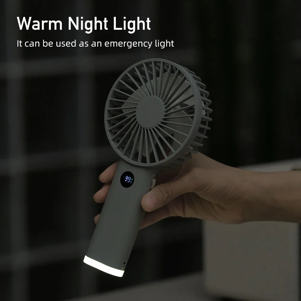 Ventilador de mano portátil, dispositivo eléctrico con 100 velocidades de viento, pantalla LED, recargable por USB Personal miniventilador, 3600mAh