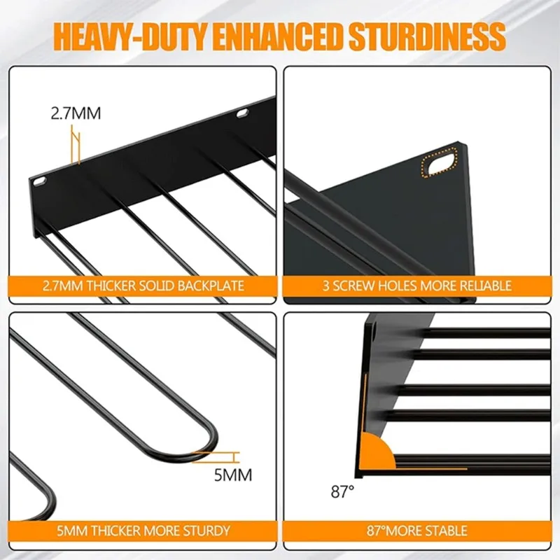 Boot Organizer For Indoor And Outdoor Use-Wall-Mounted Heavy-Duty Metal Boot Rack-Rust-Resistant-AT36