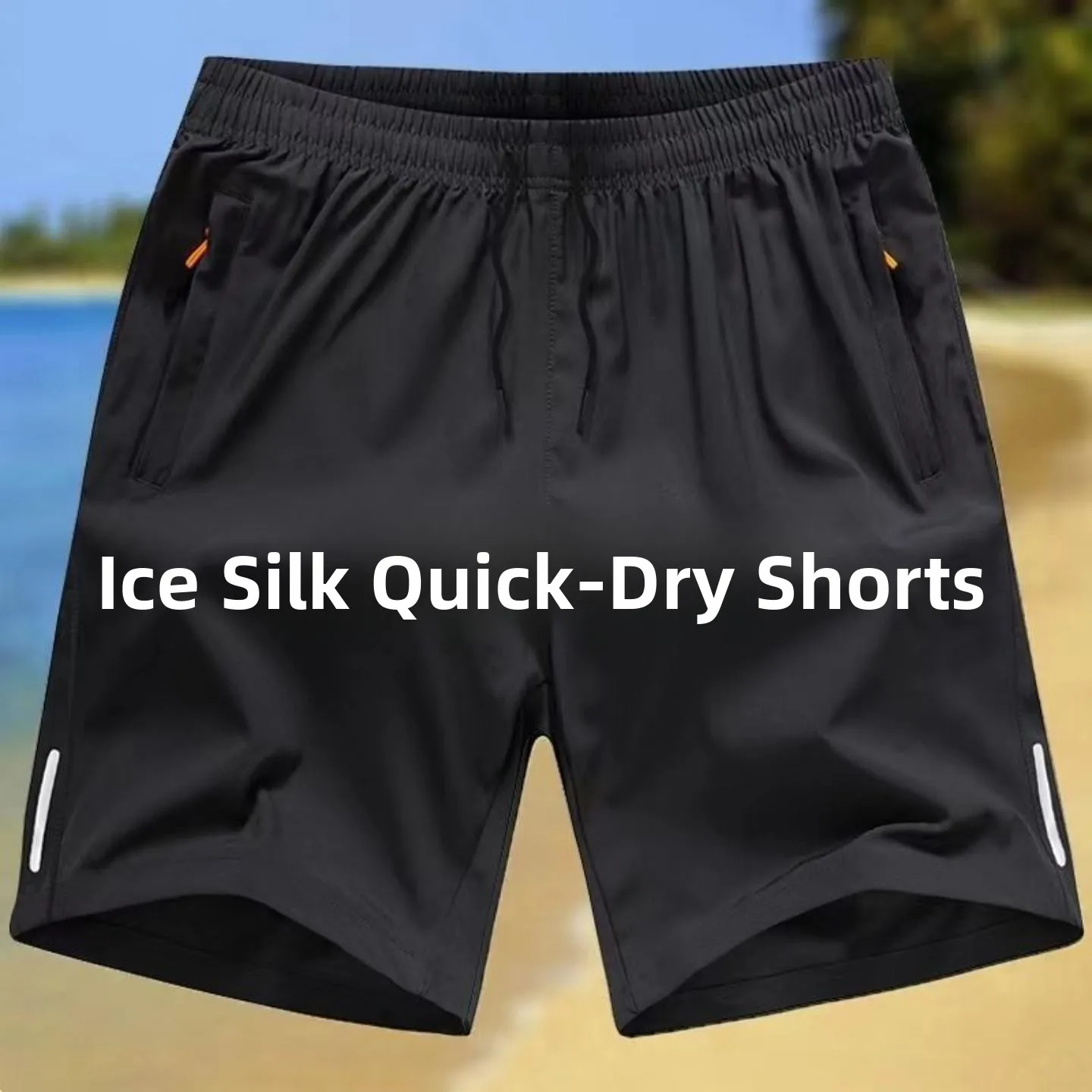 Ice Silk Quick Dry 5-Quarter Men's Shorts Summer 2026 Sporty Casual Running Beachwear mid Waist Polyester Fiber