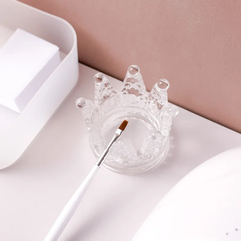 ถ้วยใส่ผงคริสตัลแก้วสำหรับทำเล็บ ปากกาสำหรับทำเล็บ ถ้วยใส่ของเหลวสำหรับทำเล็บ พร้อมฝาปิด อุปกรณ์สำหรับทำเล็บ