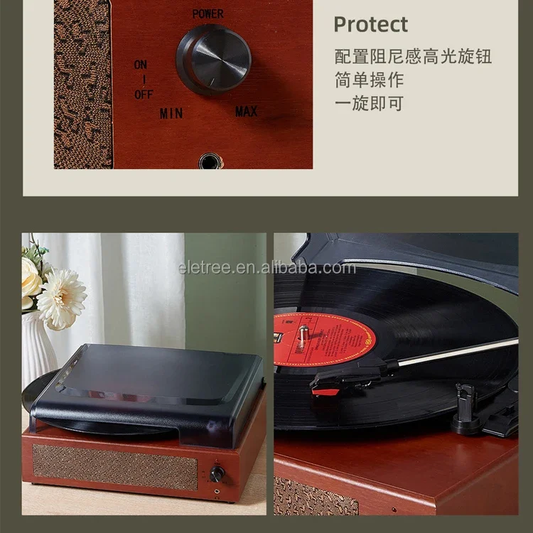 Portable Tornamesa Plato Cubierta Acrilica Para Tocadiscos Tocadiscos Con Conectividad Bt Vinyl Record Player