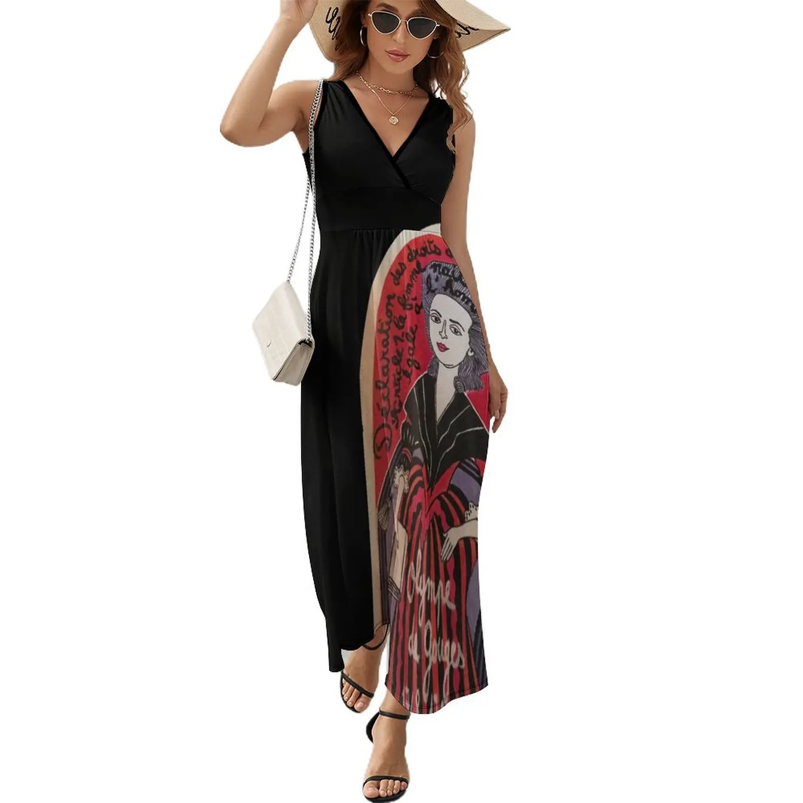 

Olympe de Gouges street art Sleeveless Dress Women's summer skirt elegant chic women dresses promotion