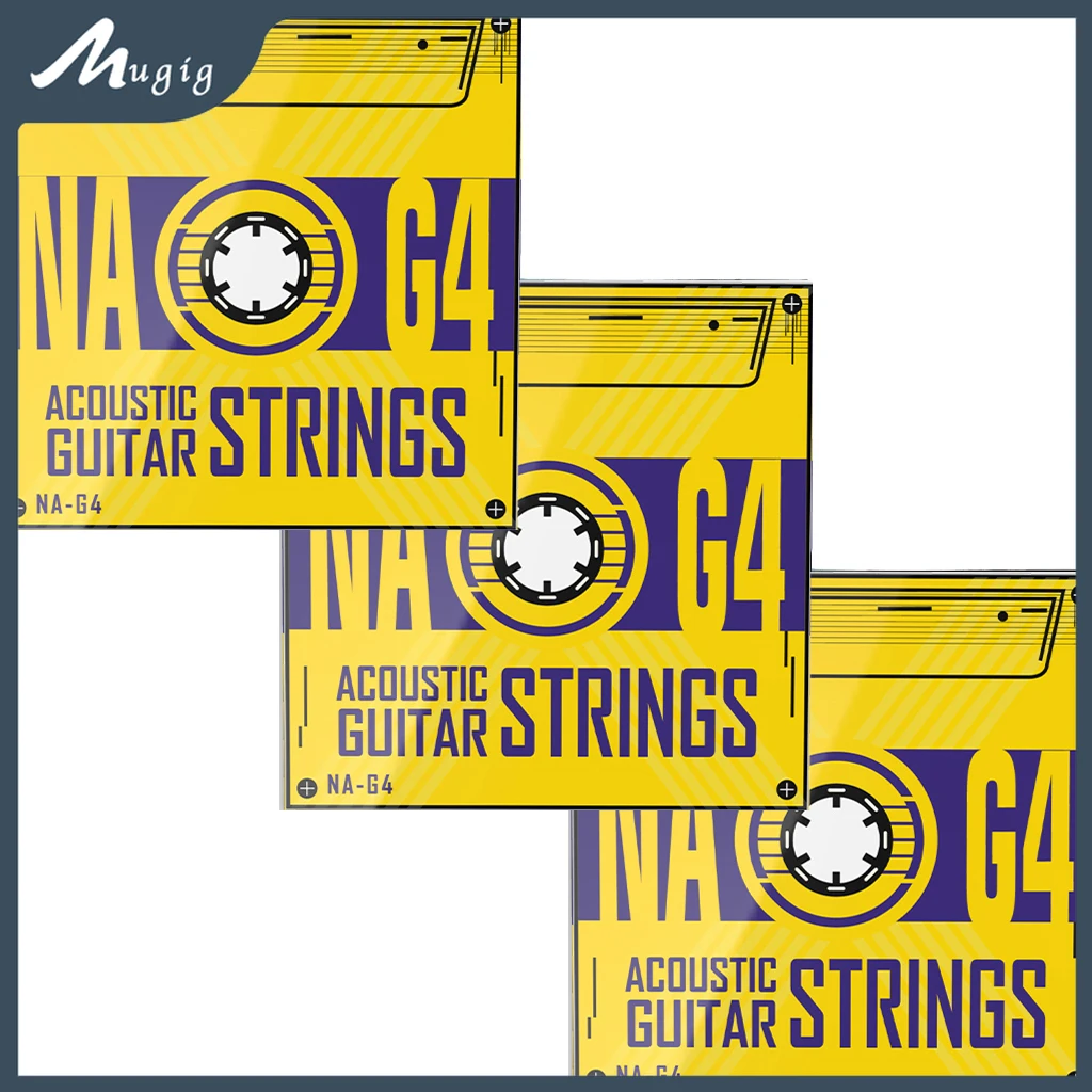 

Mugig NA-G4 Acoustic Guitar Strings Hexagonal Core Nickel Bronze Bright Tone Extra Light Hexagonal Carbon Steel Metal String