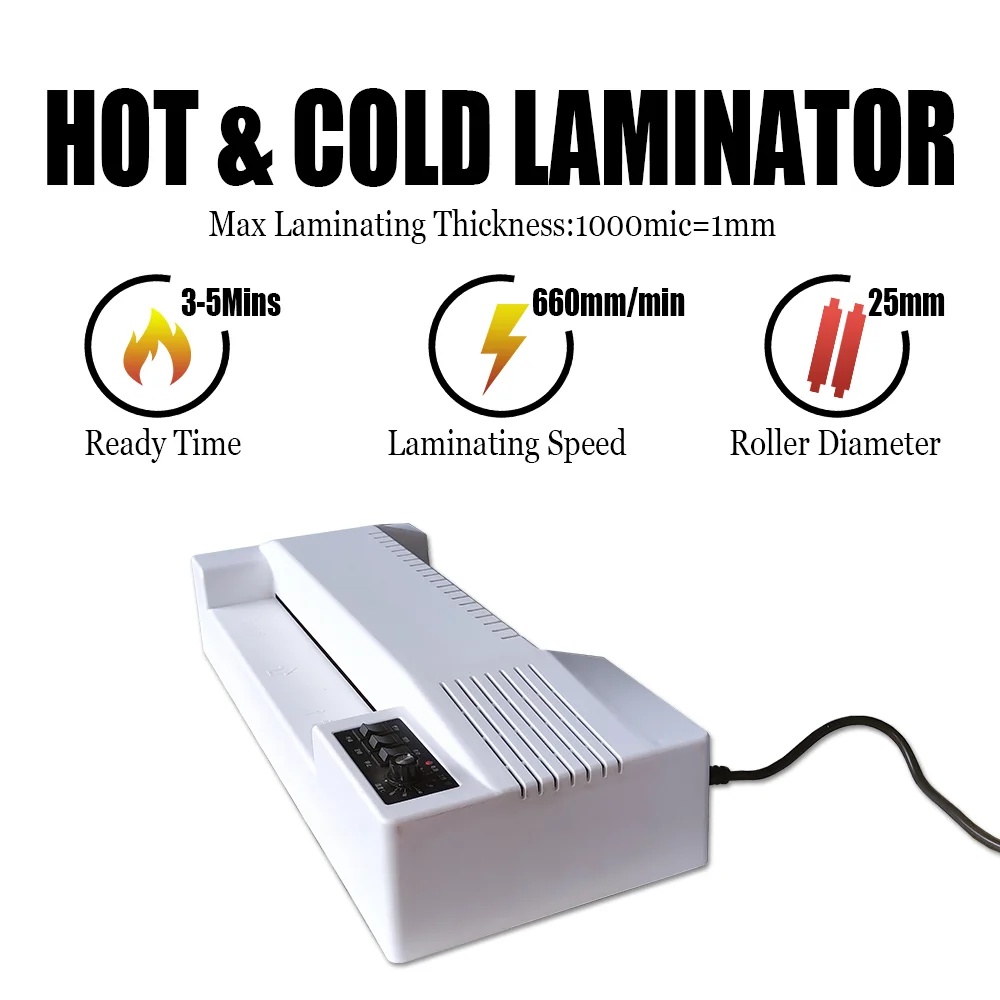 13 Inch Laminating Machine A3 Hot and Cold Laminating Machine, Suitable for Home School Office Hot Laminating Machine