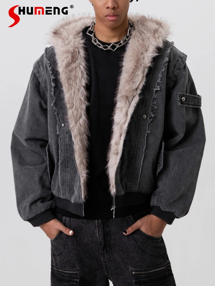 

Trendy Thickened Parkas Men 2025 Winter New Warm Parkas Long Sleeve Solid Color Parkas Male Handsome Stylish Loose Comfort Coats