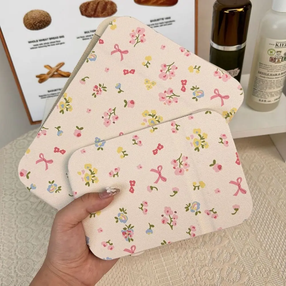 Schönheit Pu Leder Desktop Stand Spiegel Rosa Schleife Falten Falten Make-Up Spiegel Leichte Leicht Zu Tragen Eitelkeit Spiegel Unisex