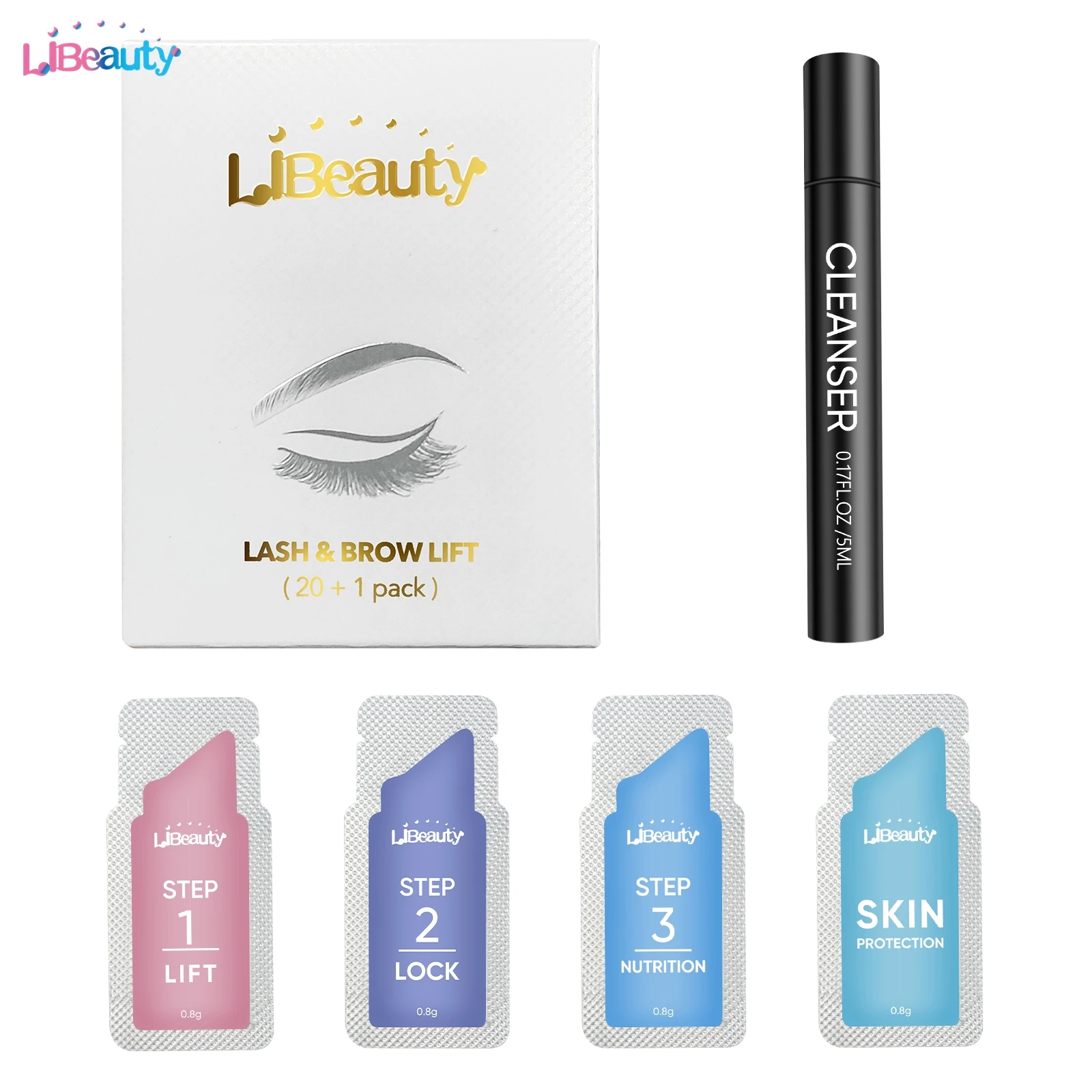 Libeauty 20 Stuks/partij Sachet Lifting Wenkbrauw Laminering Kit 10-12 Minuten Calia Perm En Fixatie Individueel Pakket Schoonheid Tools