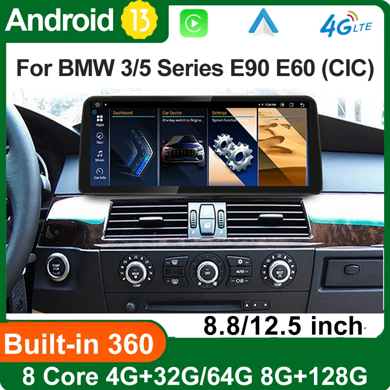 

Android 13 Touch Monitor For BMW 3 Series E90 E91 5 Series E60 E61 Car Bluetooth Video Player Central Multimedia Carplay Auto 4G