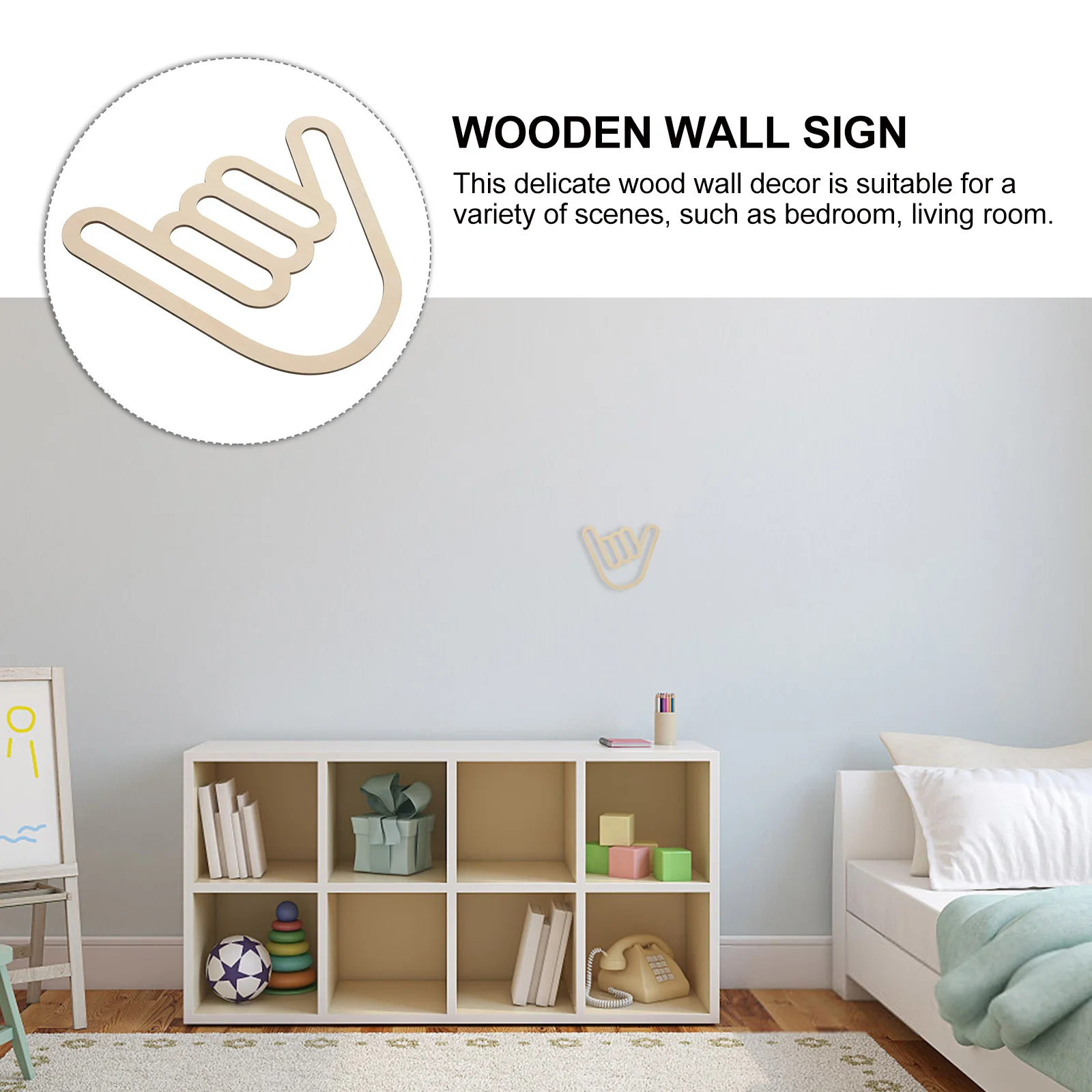 

Bedroom Wall Decor Wooden Gesture Shape Wall Art for Home Office Nursery Wooden Hanging Decor Photo Prop Room Ornament