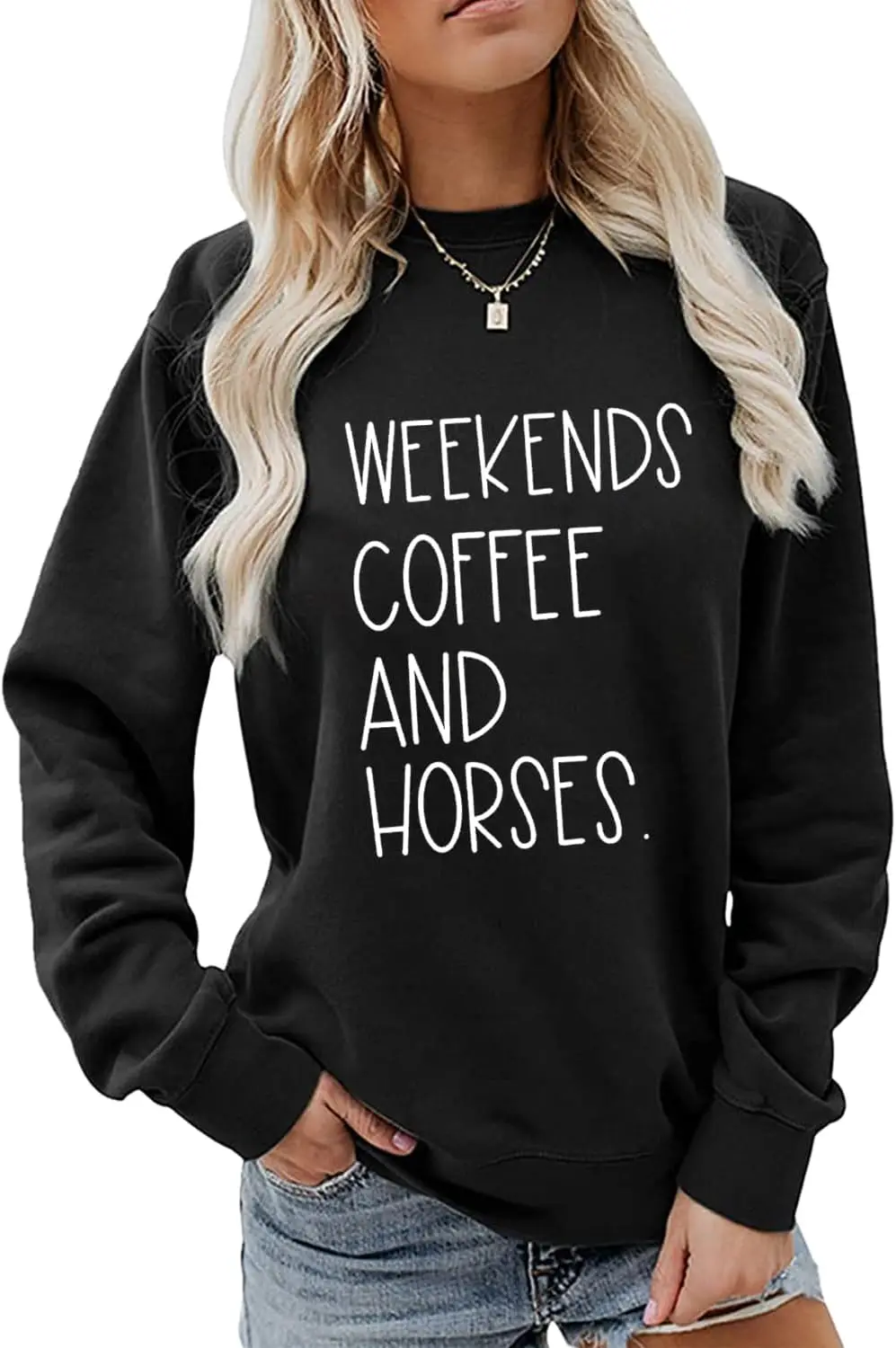 

Толстовка Weekends Coffee and Horses, свитер для мамы и лошади, женские топы для фермерской жизни, забавная рубашка для любителей лошадей и кофе, подарок