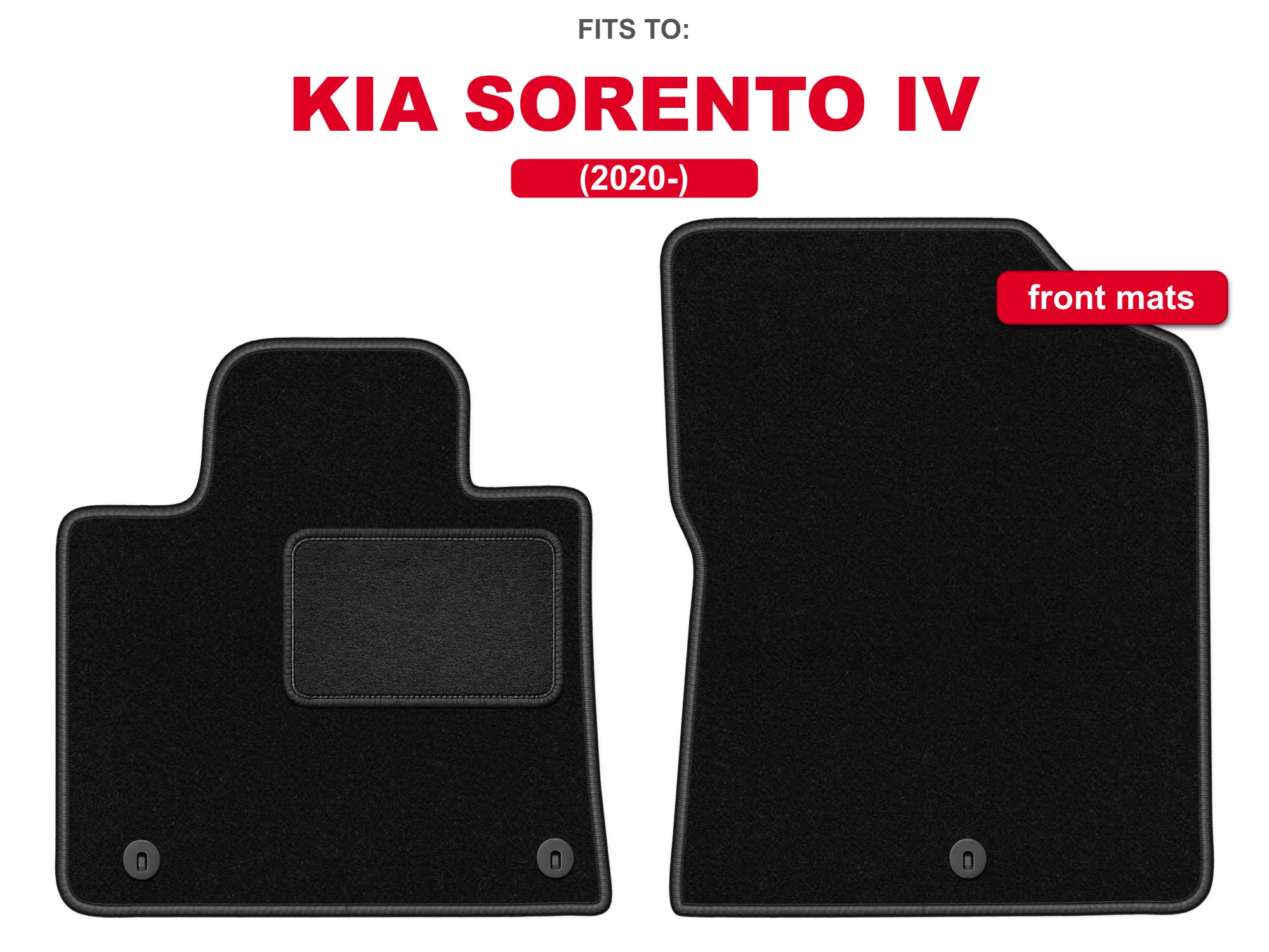 Velours voorste vloermatten voor: Kia Sorento IV 2020- SUV zwarte auto voorste vloermattenset voor voertuigvloer
