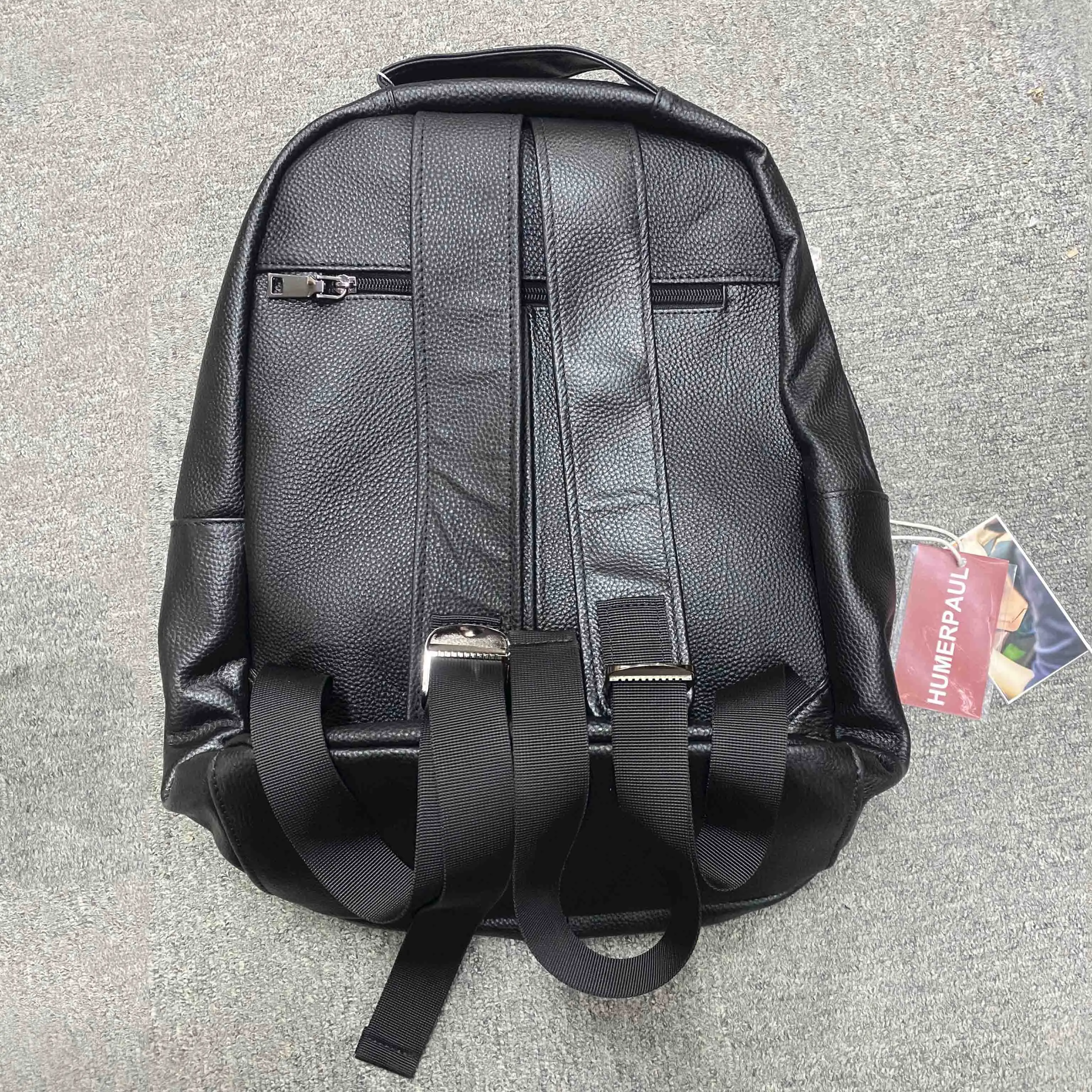 HUMERPAUL Fashion Men Schoolbag Genuine Leather Large Capacity Laptop Backpack Casual High Quality Male Bagpack for TraveTravel
