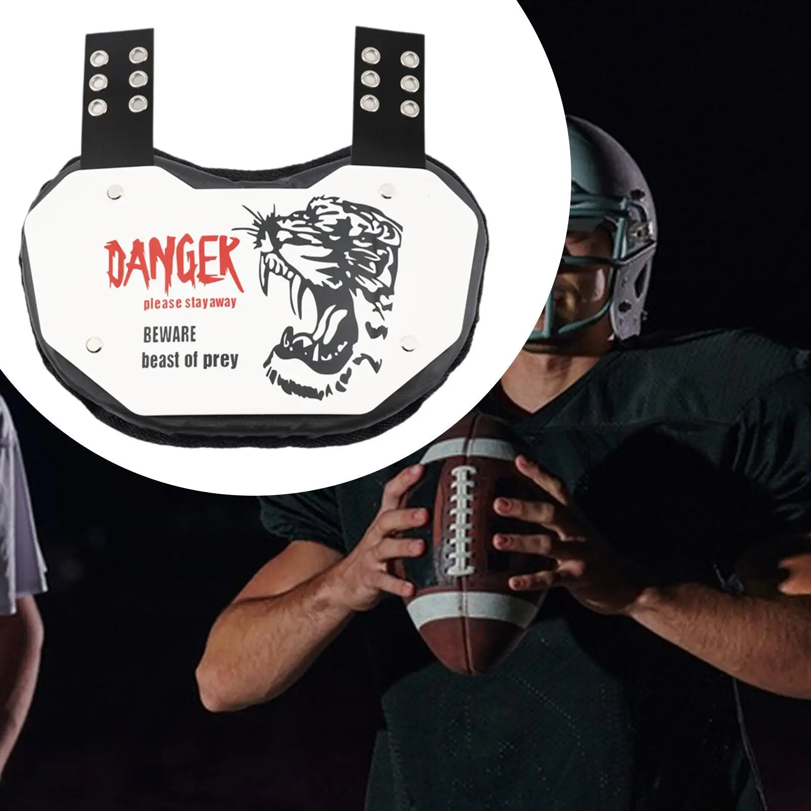 

Football Back Plate Rugby Back Pads Shock Resistant Rugby Gear Rear Lower Back Protector for Football Game Athletes Teenagers