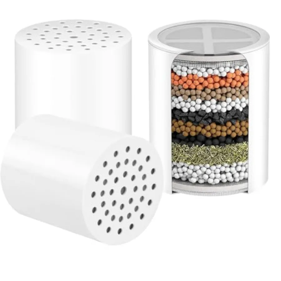 

3-Pack Replacement Shower Filter Cartridge Compatible with Eskiin High Pressure Filtered Shower HeadsWater Softener Filter for