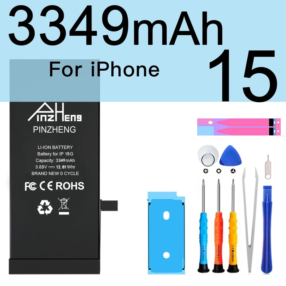 PINZHENG Real Hoge Capaciteit Batterij Voor iPhone 14 15 14 Pro 15 Pro 14 Pro Max 15 Pro Max 14 Plus 15 Plus Vervangende Batterijen