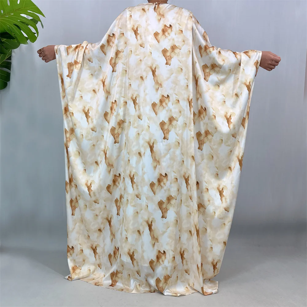 Ramadan Mode Batwing Hülse Satin Schmetterling Abaya Islam Muslimischen Maxi Kleid Kebaya Frauen Kaftan Robe Musulmane Femme Vestidos