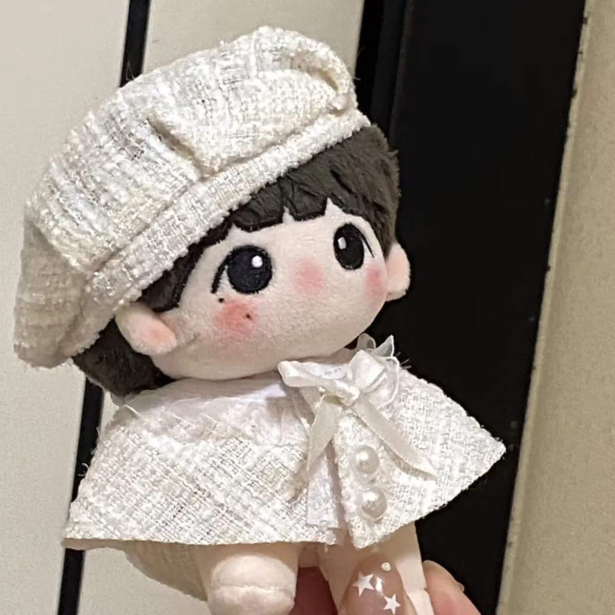 ملابس دمى قطنية 10 سم، تمثال لعبة قطيفة 15 سم، مجموعة ملابس قبعة مخروطية صغيرة على طراز شانيل، أنماط جديدة للرجال والنساء