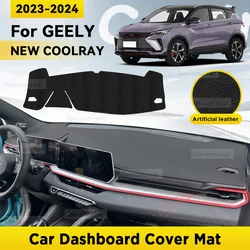 Dashboard Cover Mat Protective Pad For GEELY NEW COOLRAY 2023 2024 Car Accessories Dash Board Sunshade Anti-UV Carpet Dashmat