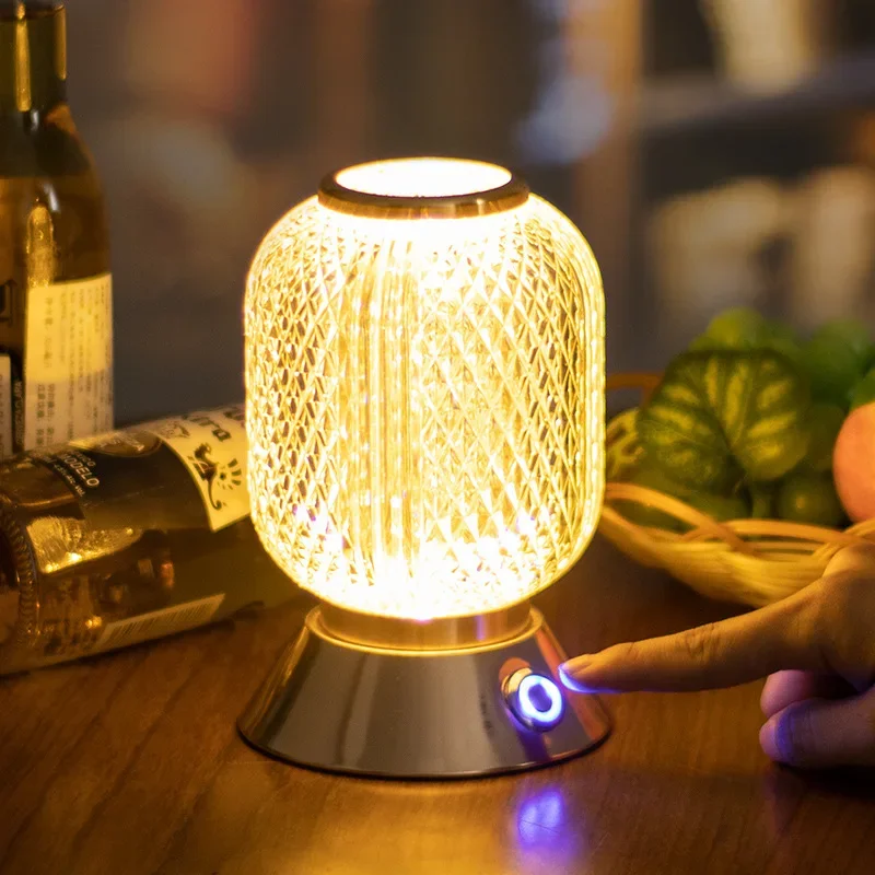 Lampe de Table LED Rechargeable au Design Nordique Moderne, Luminaire Décoratif d'Ambiance, Idéal pour un Bar, un Restaurant ou un Café