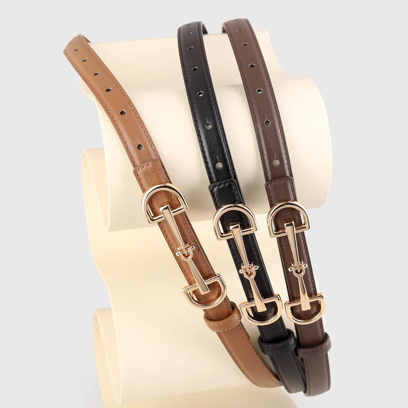 New simple ladies leather waist with leather horseshoe buckle Joker jeans dress dating daily commuting holiday gifts