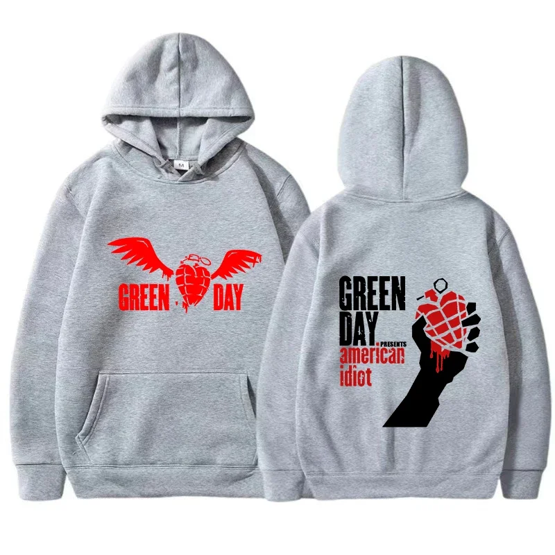 Men's Hoodies Hip Hop Green Day Saviors Printed Streetwear Pullover Long Sleeve Sweatshirts Y2K Men's and Women's Clothes Top