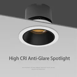 Ceiling Recessed LED Downlight High CRI Anti-glare Atmosphere Spotlight, Aperture Size 75mm