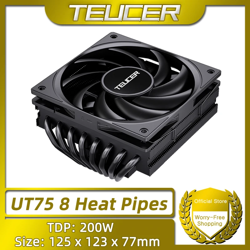 TEUCER UT75 8 Heat Pipe CPU Cooler TDP 200W Equipped with UT12015 FDB Fan For AM5 AM4 and Intel LGA1700 1200 2011