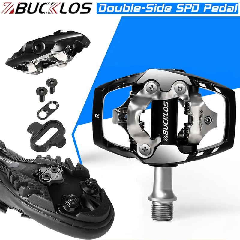

BUCKLOS для велосипедной педали SPD, самоблокирующиеся педали для горного велосипеда, двухсторонние педали без зажимов MTB для велосипедной педали SHIMANO SPD