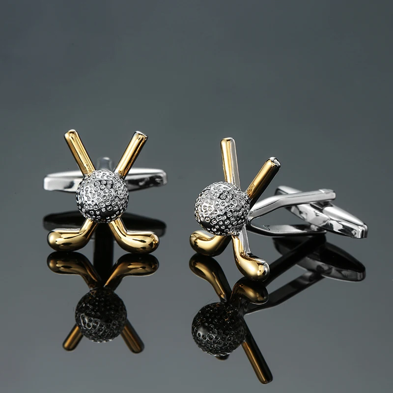Fashionable men's French shirt cufflinks high-end Sport Golf Chess Dice Poker cuffs button wedding suit accessories jewelry Gift