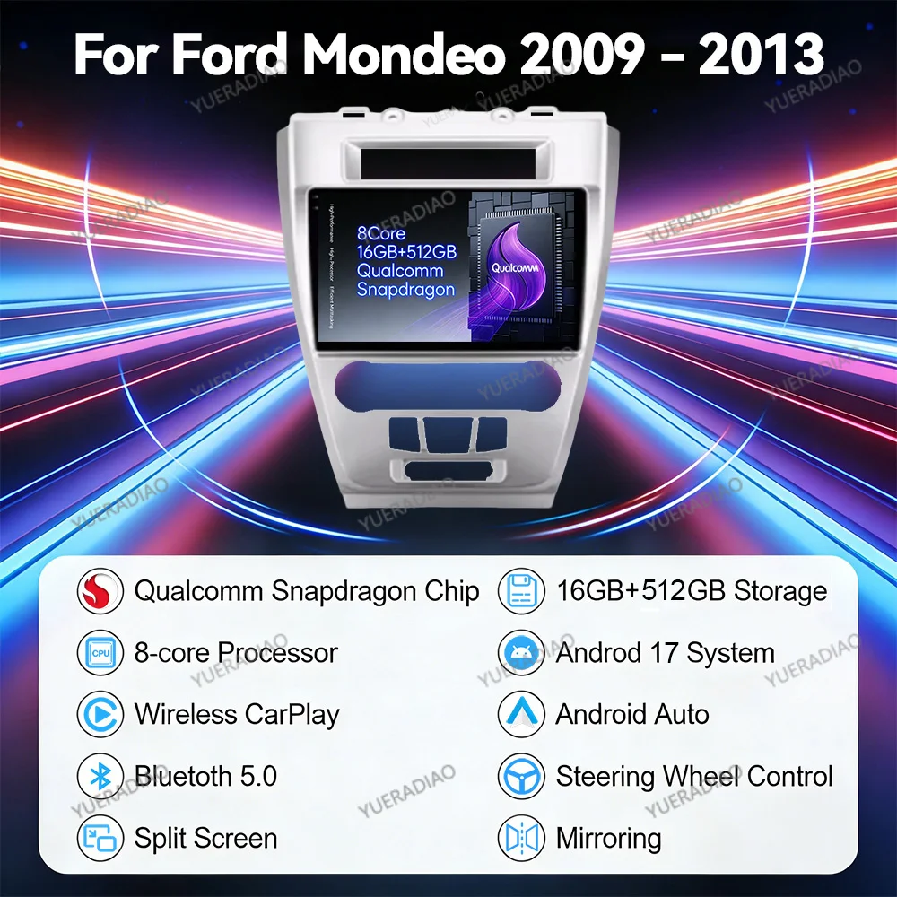 Android 17 Car Radio For Ford Fusion Mondeo Mustang 2009 - 2012 Carplay Auto 4G LTE 5G WIFI BT Backup Camera Autoradio Head Unit