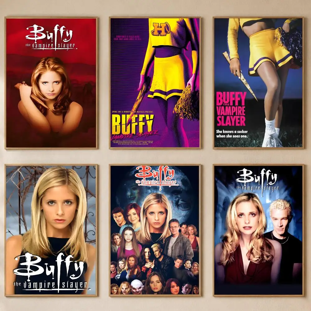Fantasy Series Buffy the Vampire Slayer Poster PP Self-Adhesive Bedroom Gaming Cafe/Bar Vintage Aesthetic Decor Ideal Gift