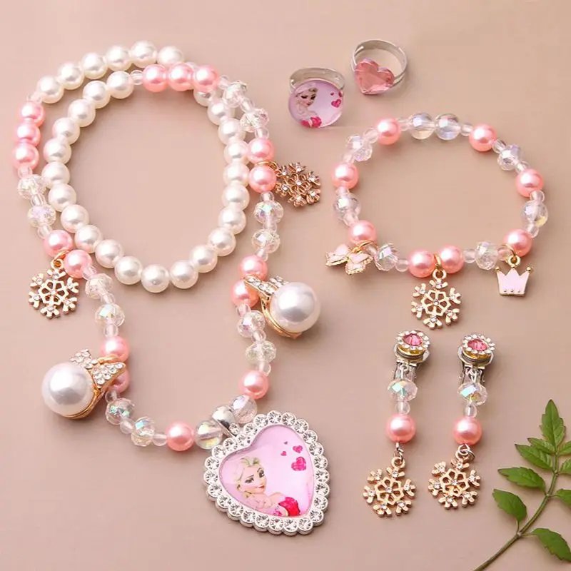 Aisha Necklace Little Girl Bracelet Earring Ring Set Princess Jewelry Box Birthday Gift Jewelry