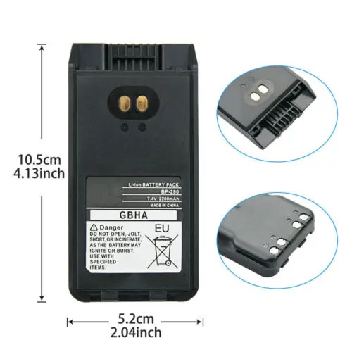 10pcs NEW 7.4v 2200mAh Li-ion Battery Pack BP-280 for Radio Walkie Talkie ICOM F1000S F1000 F2000 F2000T Two Way Radio