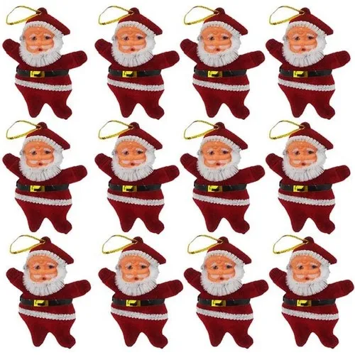 Pandoli Red Color 5 cm Santa Claus Figures 12 Pcs