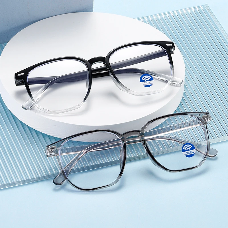 Blaulichtblockierende Brille, quadratischer Nerd-Brillenrahmen, Anti-Blue-Ray-Brille für Computerspiele