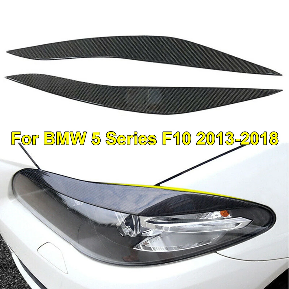 

For BMW F10 5 Series 2013-2018 Carbon Fiber Eyelid Cover Trim Headlight Eyebrow Eyelids Car Styling