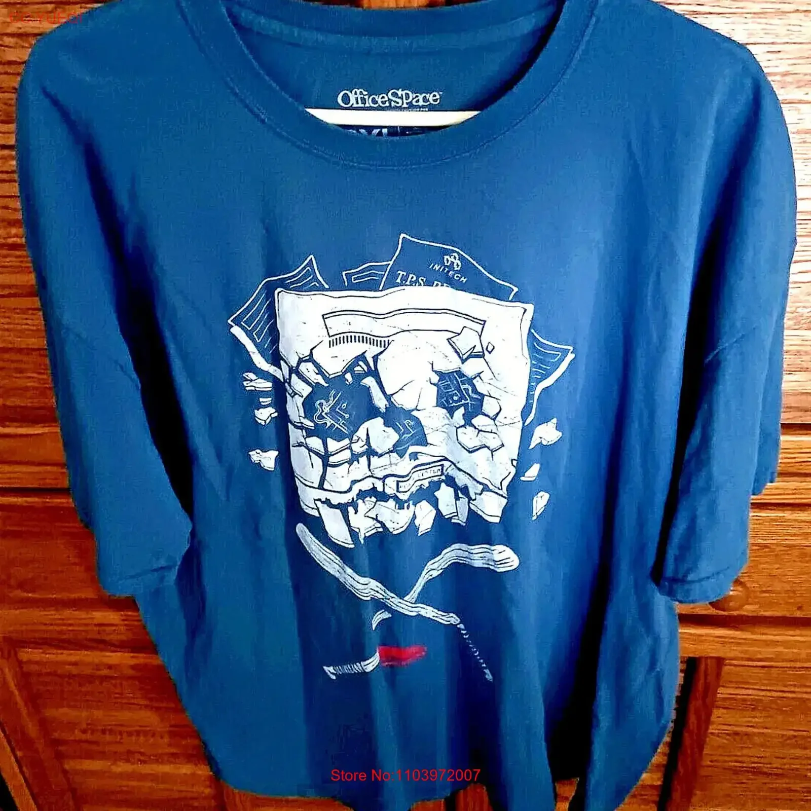 Camiseta para hombre 3XL con estampado de calavera y huesos cruzados, estilo Office Space, Loot Crate, Computer, Bats de béisbol, vintage, lavada, streetwear, suave y transpirable
