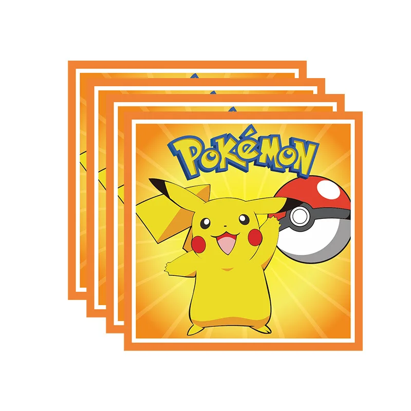 ポケモン誕生日装飾ポケモンテーマダイニングプレートテーブルクロスバナー背景ギフトバッグケーキデコレーションベビーシャワー用品