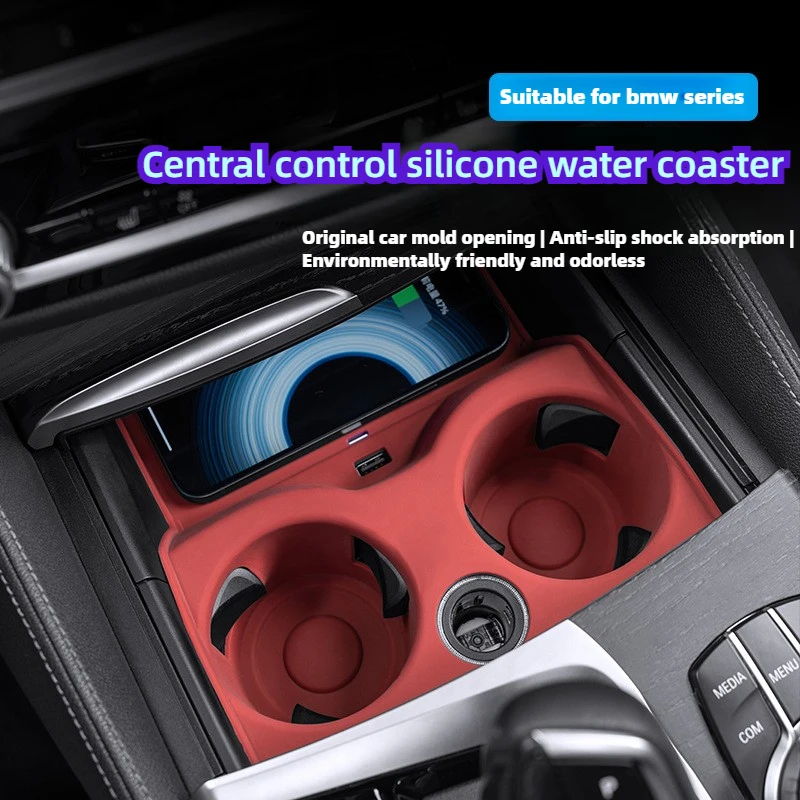 

Silicone Car Coaster Auto Centre Console Cup Holder Pad Accessory For BMW Serie3 4 5 G30 G38 G32 6GT G20 G22 G01 G02 G08 X3X4IX3