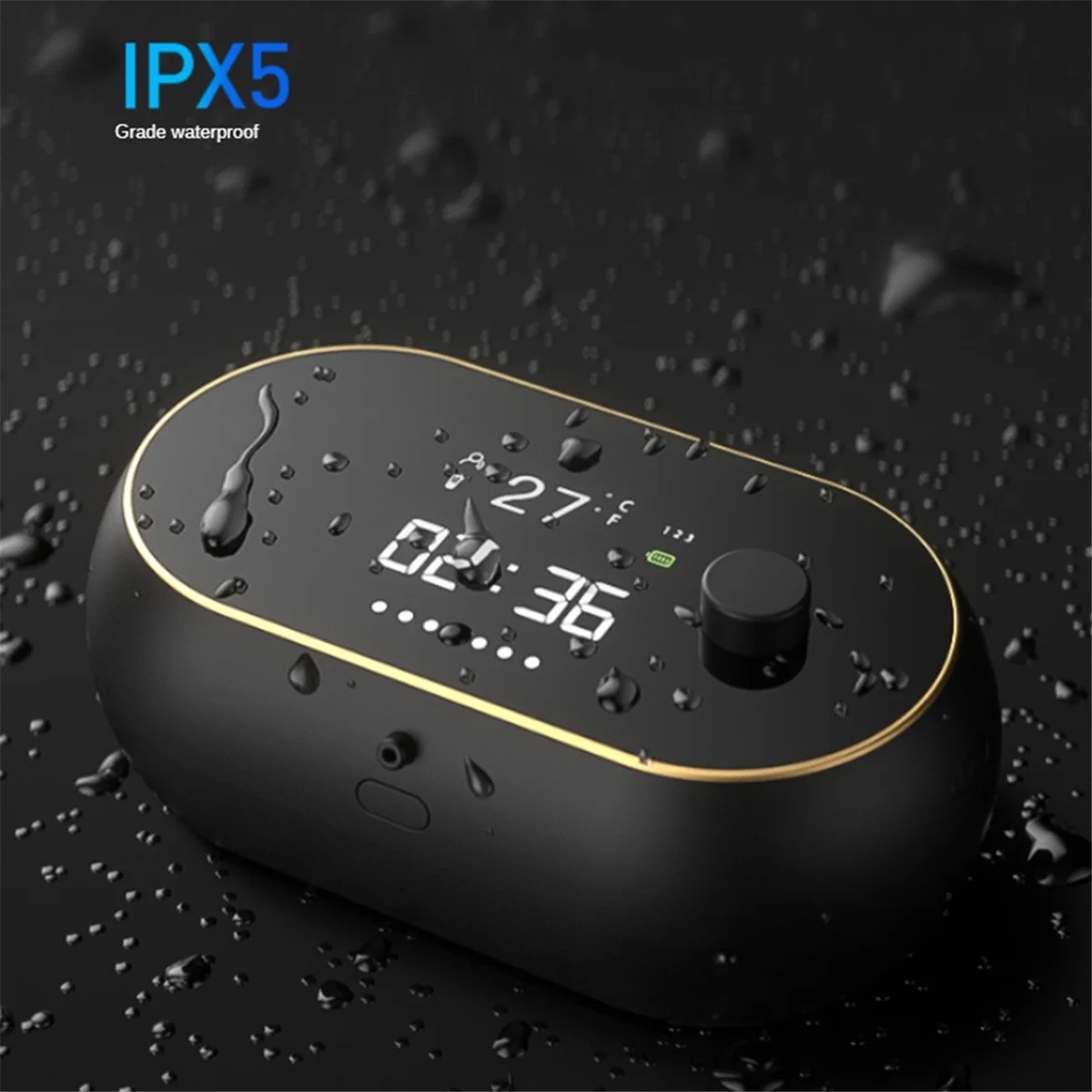 موزع صابون أوتوماتيكي جديد على الحائط قابل لإعادة الشحن، موزع صابون جل للحمام والمطبخ باللون الأسود