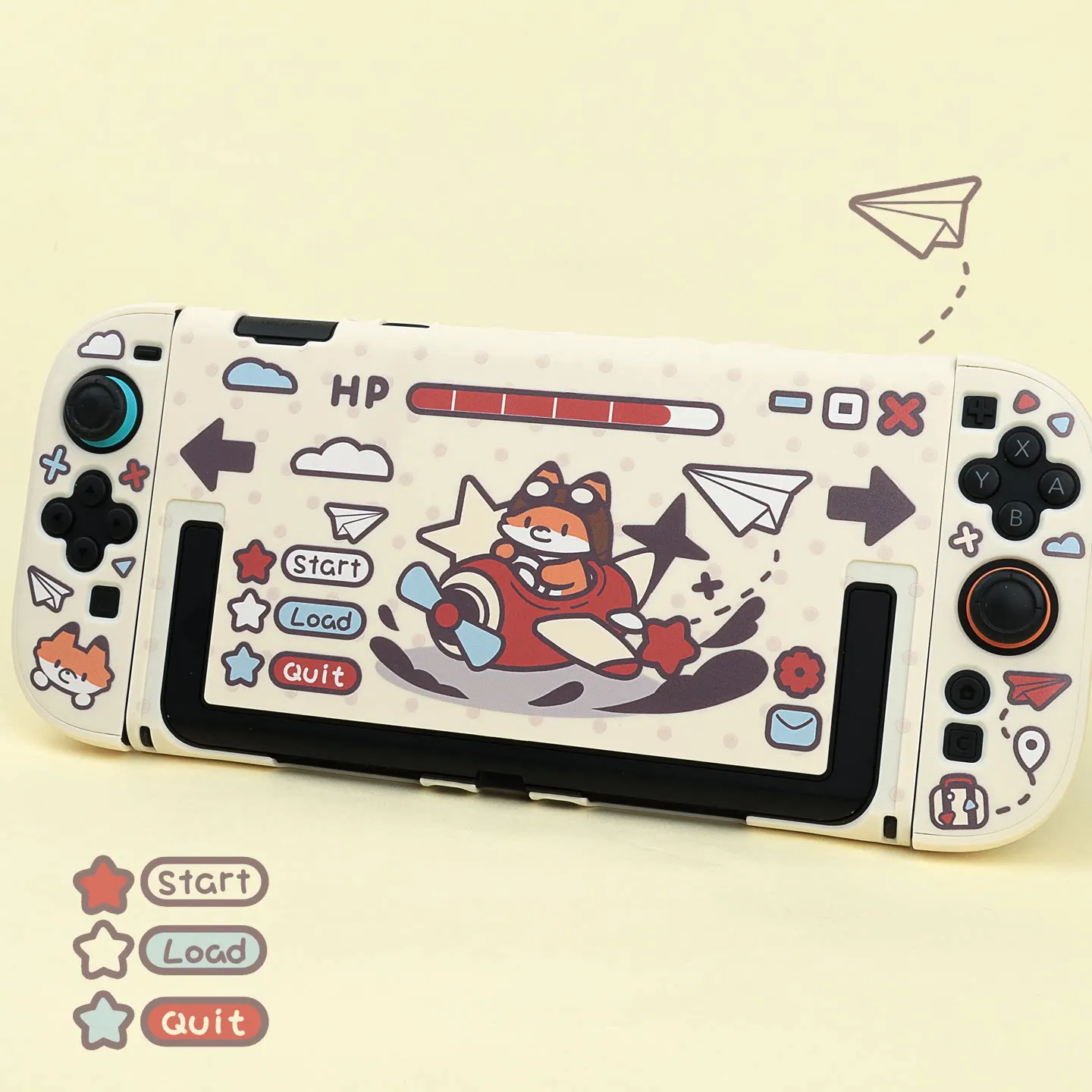Original Flying Fox Beige Hard Case compatible with Nintendo Switch 2 – Cute Detachable Protective Shell for NS2 Console
