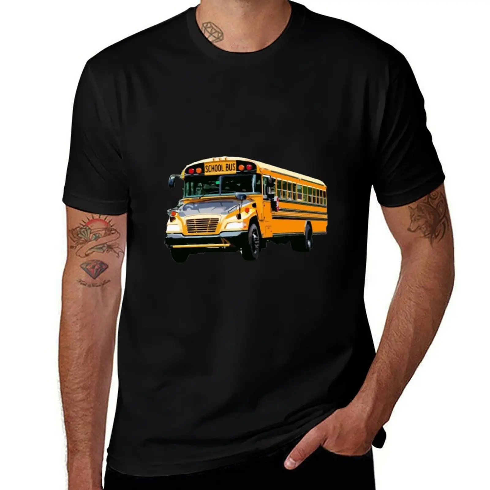 School buses. T-Shirt Casual Fashion Print Tee Top T-Shirt