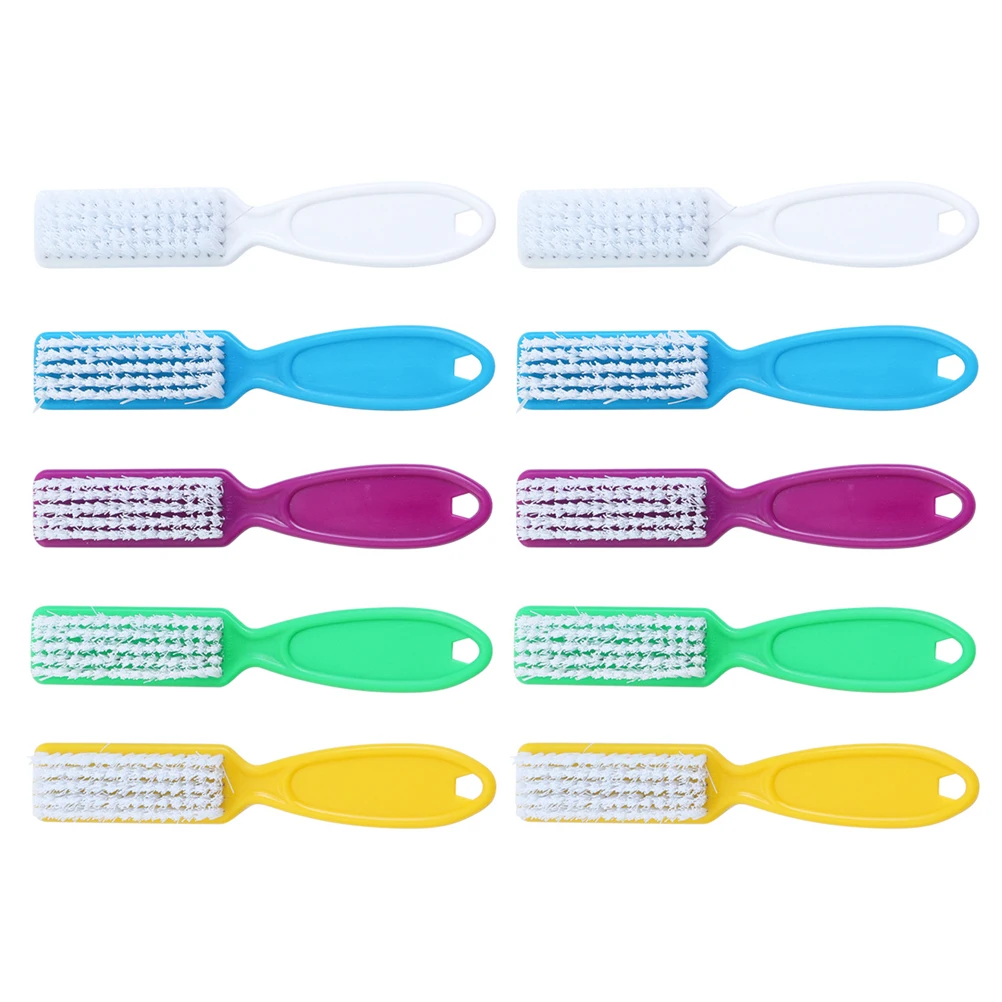 

10pcs Nail Set Compact Long Handle Nail Cleaning Brush For Manicure Tools High Quality Fingernail Scrub Brush Kitchen Bathroom